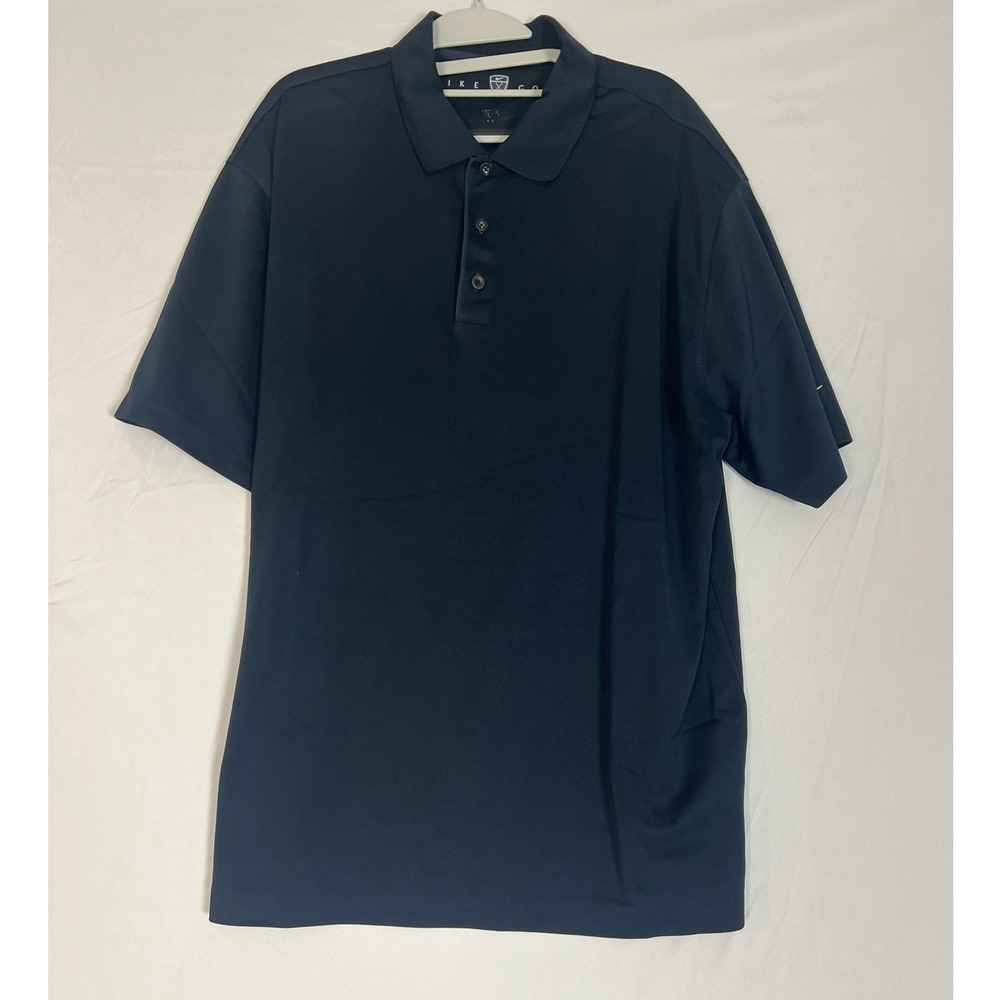 Nike Golf‎ Mens Polo Shirt Navy Blue Short Sleeve Performance Polyester XL